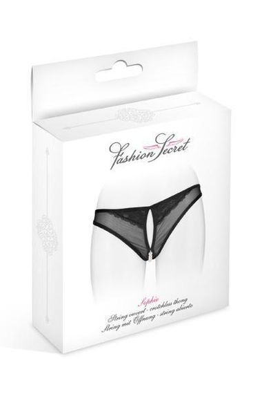 Трусики с жемчугом и доступом Fashion Secret Sophie Black | Зображення 2