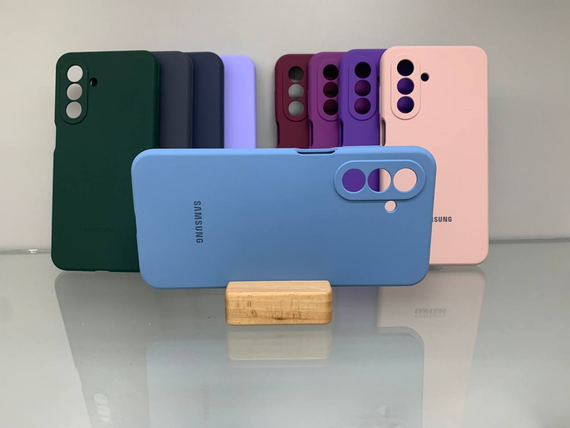 Samsung A26 Протиударний чохол з логотипом софт тач голубий