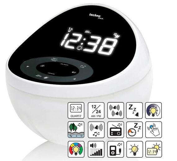 Годинник настільний з радіо Technoline WT500 Black/White (WT500) (DAS301826) | Зображення 3