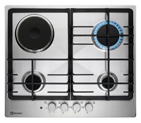 Варочная поверхность Electrolux KGM64311X комбинированная (3 газ + 1 чугун) (KGM64311X)