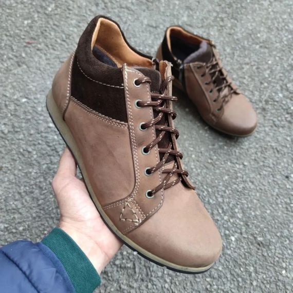 Коричневые ботинки из натурального нубука 42 размер | Зображення 1