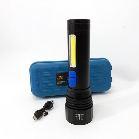 Тактичний ліхтар ручний CB-C11-P50-COB, Яскравий тактичний ліхтарик, Зручний ручний ліхтар BK-42 | Зображення 2