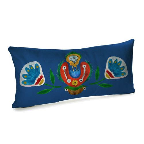 Подушка для дивану оксамитова Карпатський мотив 50x24 см (52BP_23M004)