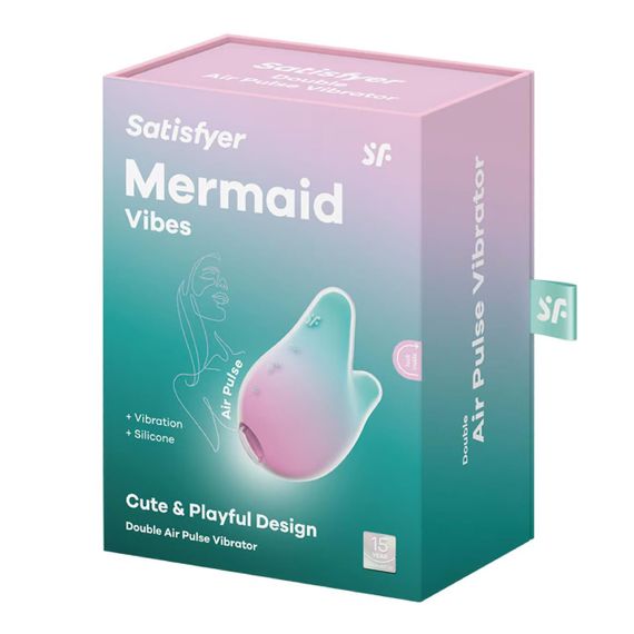 Вакуумний кліторальний стимулятор з вібрацією Satisfyer Mermaid Vibes Mint/Pink, 2 мотори Sex Aura | Зображення 4