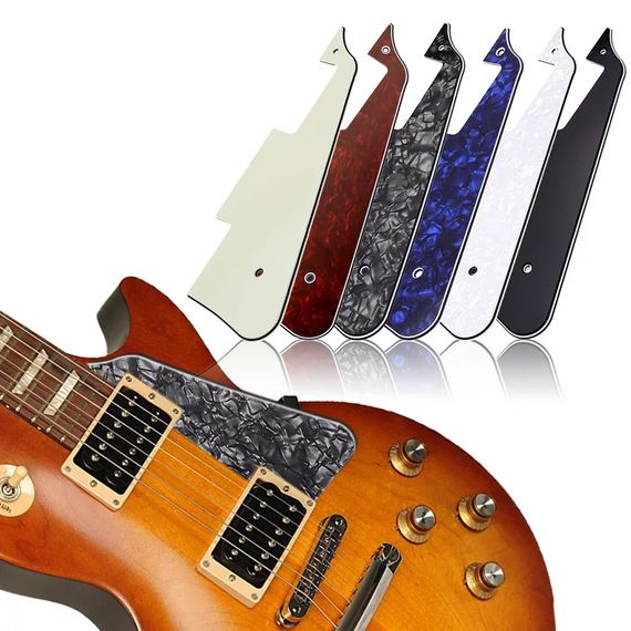 Пикгард панель для электрогитары гитари Gibson Epiphone Cort Les Paul LP China черный перламутр трехслойный | Зображення 1