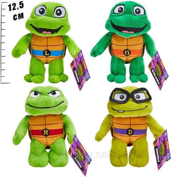 Набір м'яких іграшок Черепашки ніндзя TMNT Оригінал Teenage Mutant Ninja Turtles Plush | Зображення 1