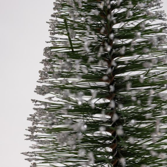 Новорічна настільна ялинка засніжена Стріла 25 см на дерев'яній підставці SOK-М-12-1 | Зображення 3