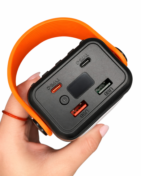 Повербанк HOCO J98A 30000mAh 22.5W - Power Bank с LED дисплеем, 2×USB + 2×Type-C, встроенные кабели 4в1, быстрая зарядка, фонарик | Зображення 4