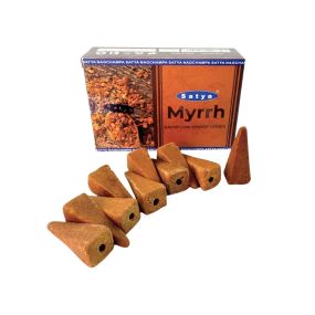Аромаконуси зворотного потоку Мірра  Myrrh 10 конусів Satya 8904234413747