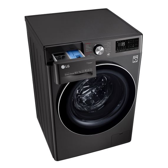 Стир.-сушильная машина LG F4V9RC9P, 10,5кг (7кг), 1400, A, Пар, глубина 56см, Дисплей, Инвертор, Черный (F4V9RC9P) | Зображення 9