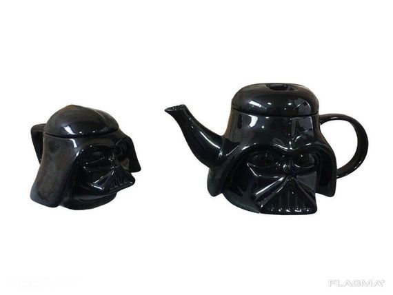 Подарочный Набор Кружка Чашка Бокал 3D Крышкой Star Wars Дарт Вейдер 3D и Заварник