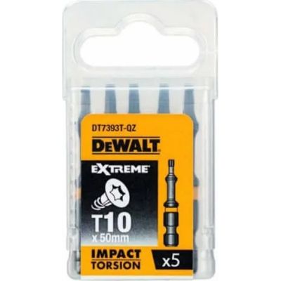 Набор бит DeWALT IMPACT TORSION, ударные, Torx, Т10, L= 57 мм, 5 шт (DT7393T)