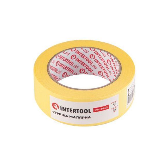 Стрічка малярська 38 мм, 40 м, жовта INTERTOOL DM-3840 | Зображення 1