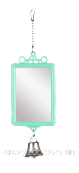 Іграшка для птахів Flamingo Mirror Straight+Bell Дзеркало з дзвіночком 6х8 см 100290 | Зображення 1