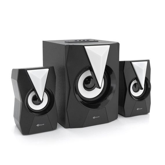 Колонки Kisonli TM-4000U, 5W+2x3W, USB/TF/BT/FM/AUX/LED light, із сабвуфером, DC: 5V, Black, BOX, Q8
