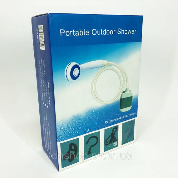 Полевой душ с аккумулятором, Душ для отдыха на свежем воздухе Летний переносной на аккумуляторе TA-17 | Зображення 7