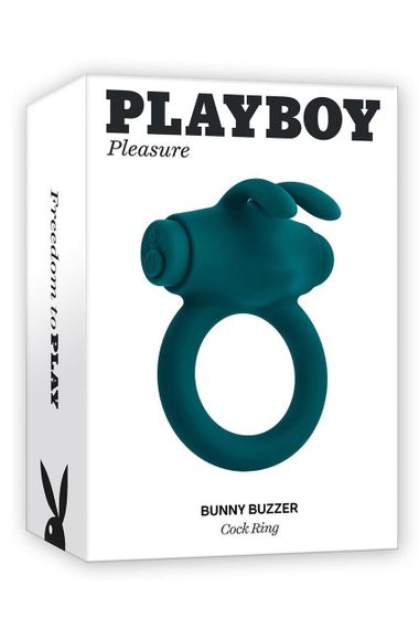 Ерекційне кільце з віброкулею Evolved Playboy Bunny Buzzer, зелене Sex Aura | Зображення 5