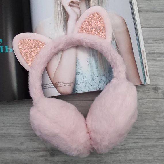 Наушники теплые с кошачьими ушками  Мятный  One Size (407) | Зображення 1