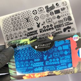 Пластина с трафаретом 239 для стемпинга Starlet Professional (12х6см)