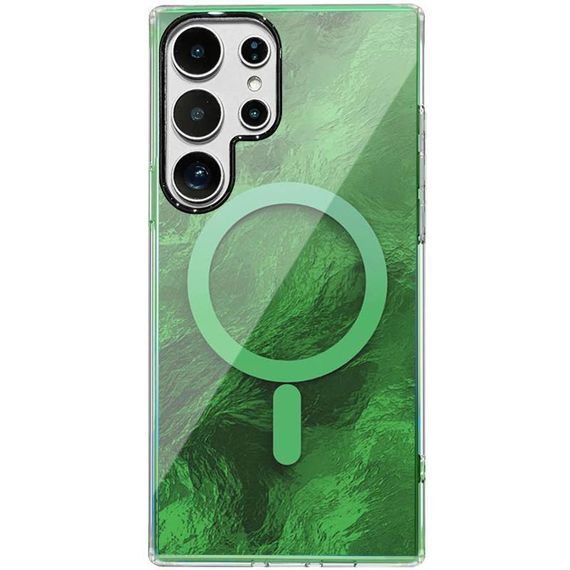 Чехол TPU Shiny Mountain Magnetic Fit для Samsung Galaxy S24 Ultra Green
