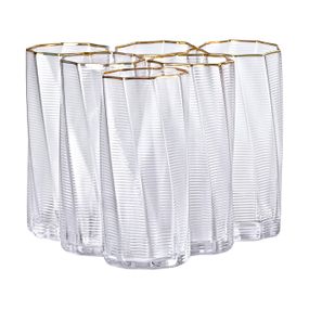 Набір склянок 6 шт по 450 мл із золотим обідком HP-16-18