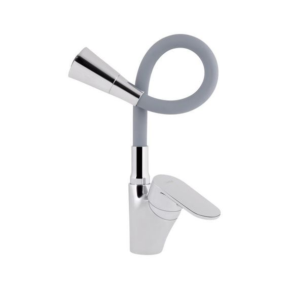 Змішувач для кухні Lidz Tani 007F3 з гнучким виливом (k40) LDTAN007F3GCR31869 Chrome/Grey | Зображення 2