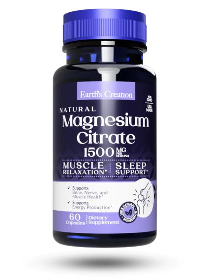 Цитрат магнію Earth's Creation Magnesium Citrate 60 капсул