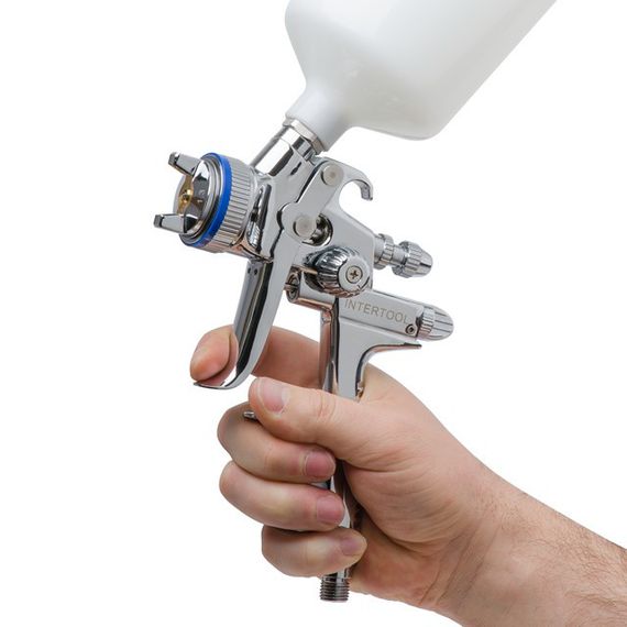 Фарбопульт пневматичний HVLP II професійний, форсунка 1.3 мм, верхній пластиковий бачок 600 мл, 2 бар | Зображення 2