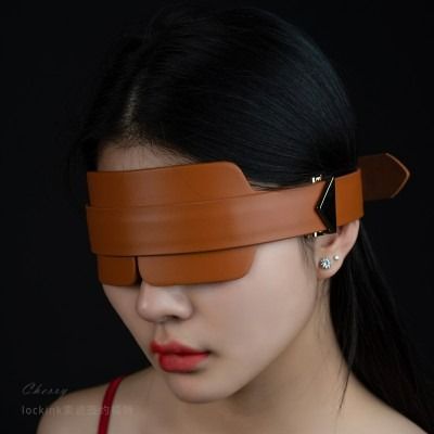 Маска на очі шкіряна Коричневий Lockink | Зображення 3