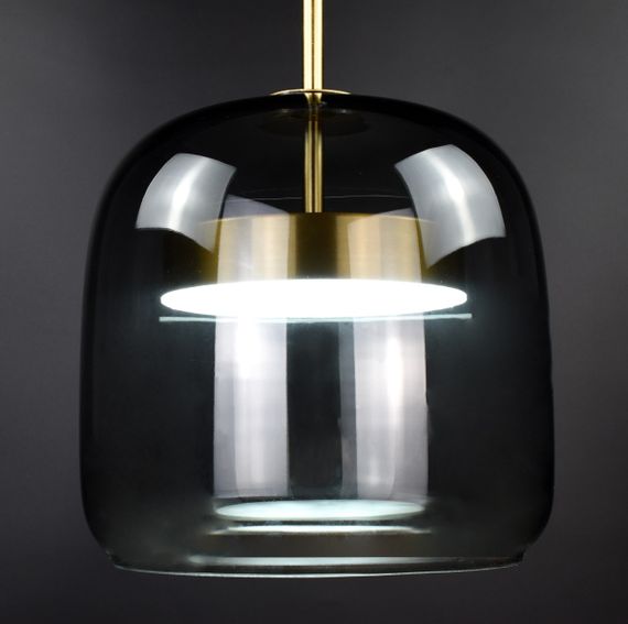 Люстра світлодіодна підвісна LED світильник для квартири на стелю лед 27044 Латунь 45-150х22х22 см. | Зображення 5