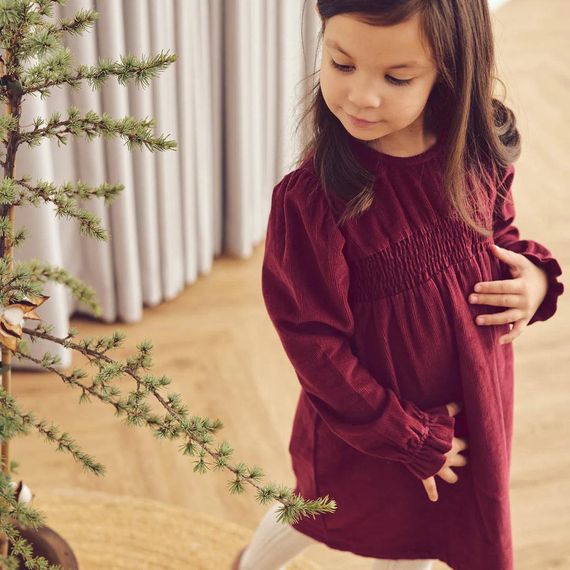 Дитяча вельветова сукня для дівчинки Green Cotton 110 см Вишнева (251112104) | Зображення 5