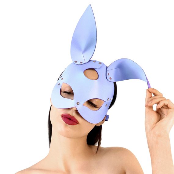Кожаная маска Зайки Art of Sex Bunny mask One Size Лавандовый | Зображення 2