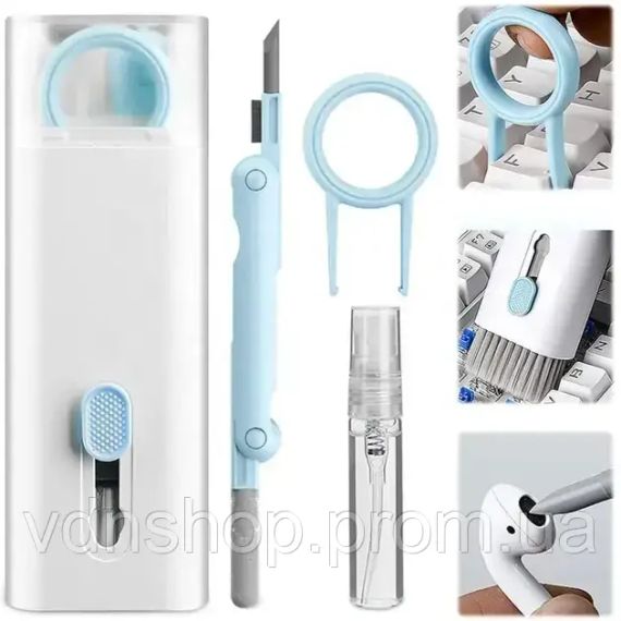 Набор 7в1 для чистки клавиатур, наушников, экранов, многофункциональная щетка | Зображення 6