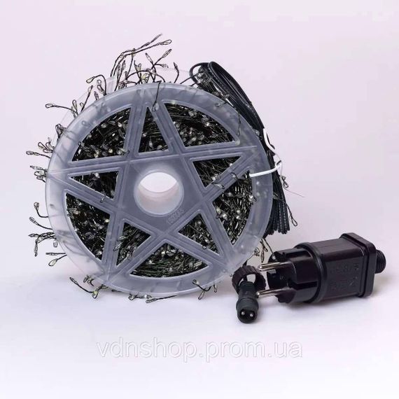 Гірлянда роса мішура 30 метрів хвойна лапа 640 led світлодіодів зелений дріт синя D1750BL | Зображення 7