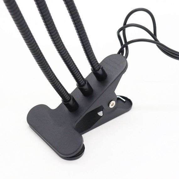 Ультрафіолетова лампа для рослин на 3 гілки, 30 Вт, L3 / Гнучка фітолампа з таймером / Світодіодний фітосвітильник на прищіпці | Зображення 8