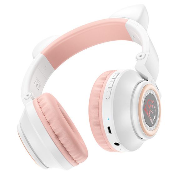 Уценка Bluetooth наушники BOROFONE BO18 Cat ear Мятая упаковка / Белый | Зображення 1