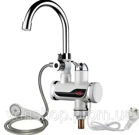 Бокове підключення Проточний водонагрівач із душем | Зображення 1