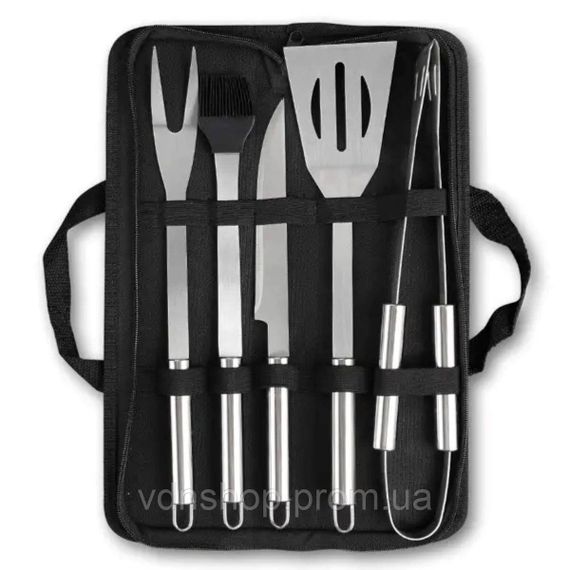 Набір аксесуарів для барбекю, мангала, гриля 5 предметів 40х10х5 см мангальне приладдя HP-20-72