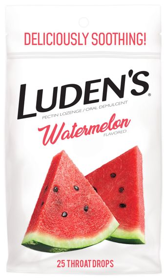 Заспокійливі льодяники з пектином Luden’s, для горла та порожнини рота, смак - кавун, 25 шт.