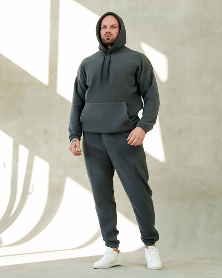 Костюм Плюш капюшон графит L | Зображення 4