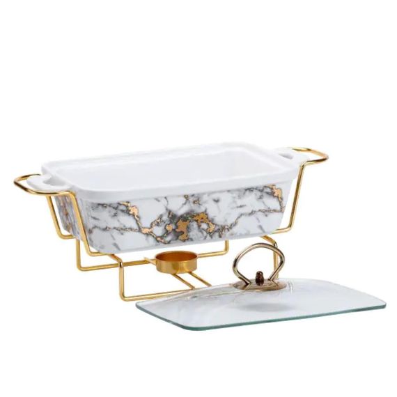 Марміт порцелянаовий 1 л зі скляною крішкою та підставкою з підігрівом HP1031 | Зображення 2