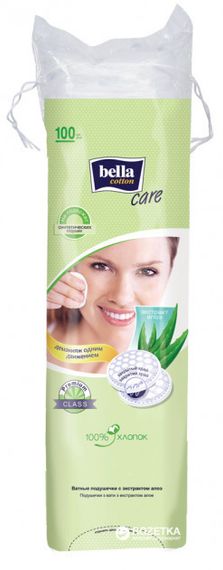 Ватні диски Bella Coton Care з екстрактом алое 100 шт