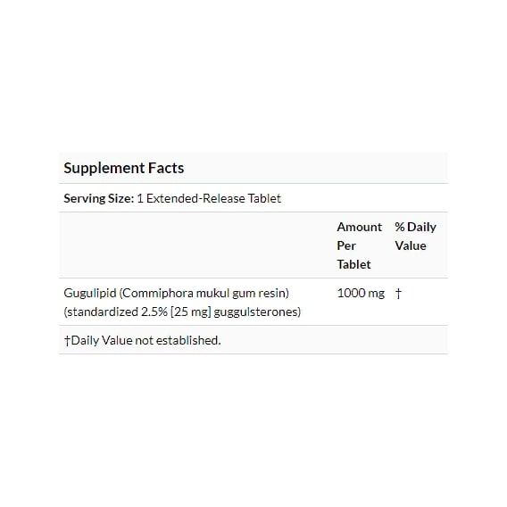 Комплекс для профілактики щитовидної залози Nature's Plus Herbal Actives, Gugulipid, Extended Release 1000 mg 30 Veg Tabs NAP-07328 | Зображення 2