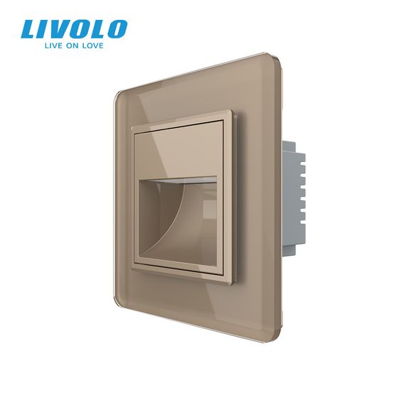 Світильник для сходів LIVOLO, золотий, 2.5D скляна рамка, тепле світло 2700K, 230В, 0.35Вт