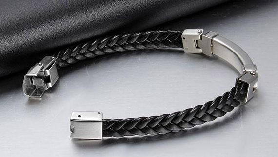 Чоловічий шкіряний браслет Primo Steel Rope - Gold | Зображення 3