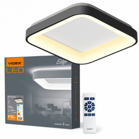 LED Світильник накладний квадратний 72W 2700-6000К 4700Lm 220V чорний VLE-ESC-72B Videx