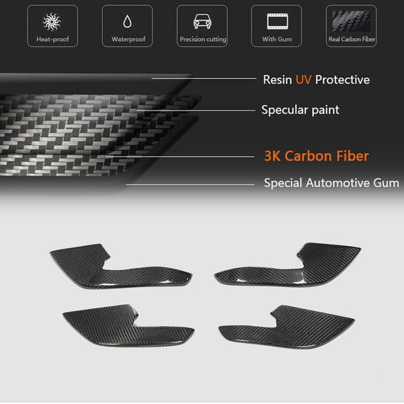 Накладки на передний бампер (для RS6, 4 шт, Карбон) для Ауди A6 C7 2011-2017 гг | Зображення 4