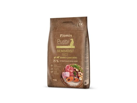 Fitmin dog Purity Rice Semimoist Rabbit & Lamb (напіввологий корм для всіх порід собак з рисом, кролик та ягня), 4 кг | Зображення 1