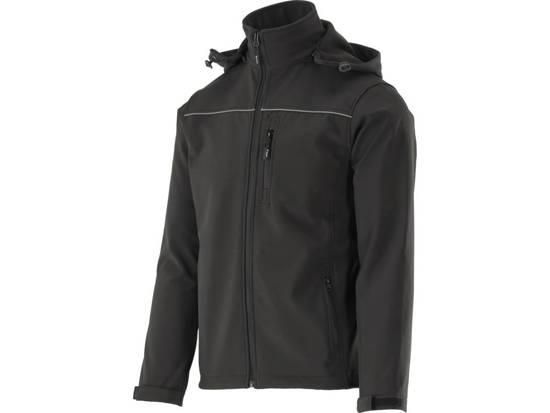 Куртка робоча SOFTSHELL з прикріпн капюшоном YATO Польша розм S, чорна, 3 кишені, 96% поліест і 4% спандекс