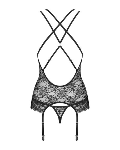 Комплект корсет з трусиками Obsessive 860-COR-1 чорний, S/M sexstyle | Зображення 5